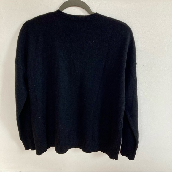 The Kooples Lace Up Front Black Wool Cashmere Blend Sweater size XS relaxed fit - Picture 5 of 7